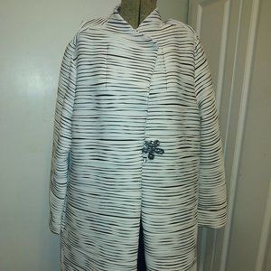 ❤️DAMEE, INC Black / White Pleated Loose Fit  Pocket Jacket Size XL